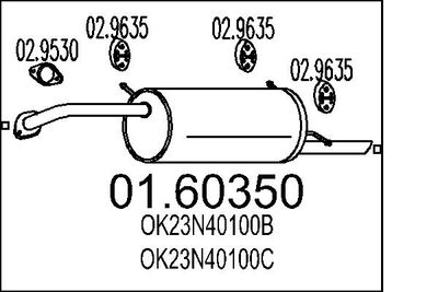 MTS 01.60350 Глушитель выхлопных газов  для KIA SEPHIA (Киа Сепхиа)