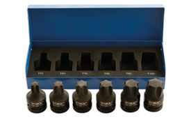 Laser Tools Heavy Duty Torx� Socket Bit Set 1/2"D 6pc