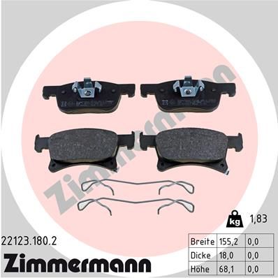 Комплект тормозных колодок, дисковый тормоз ZIMMERMANN 22123.180.2 для OPEL ADAM