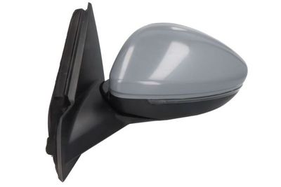 Zijspiegel Links (elektrisch, in reliëf, met verwarming, under-coated, elektrisch opklapbaar, met indicator) past: OPEL CORSA F  PEUGEOT 208 II 05.19-