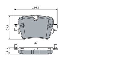 Комплект тормозных колодок, дисковый тормоз BOSCH 0 986 494 874 для JAGUAR XJ