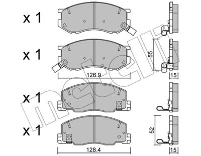 METELLI 22-0456-0 Тормозные колодки и сигнализаторы для TOYOTA PREVIA I (_R1_, _R2_) 2.4 4WD (TCR21_, TCR20_)