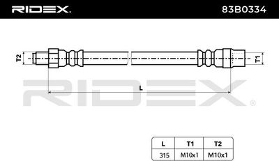 спирачен маркуч RIDEX 83B0334