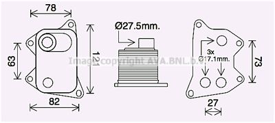 масляный радиатор, двигательное масло AVA QUALITY COOLING AI3420 для AUDI Q8