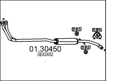 Предглушитель выхлопных газов MTS 01.30450 для AUSTIN METRO
