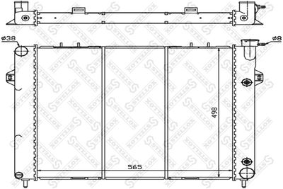 Радиатор, охлаждение двигателя STELLOX 10-25614-SX для JEEP GRAND CHEROKEE