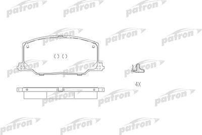 Комплект тормозных колодок, дисковый тормоз PATRON PBP602 для TOYOTA CARINA