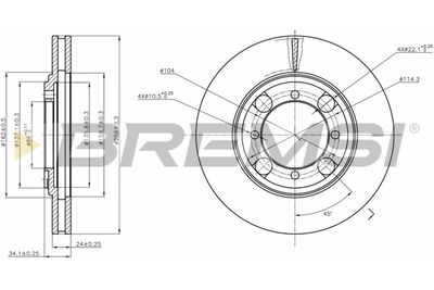 Тормозной диск BREMSI CD6691V для MITSUBISHI COLT