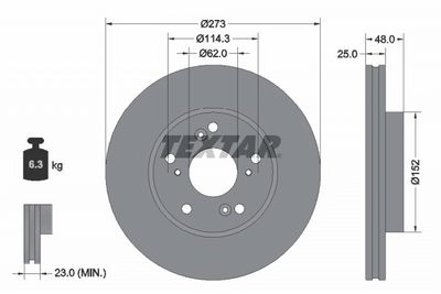 Brake disc Voor Links/Rechts past: BYD DOLPHIN Electric 08.21-