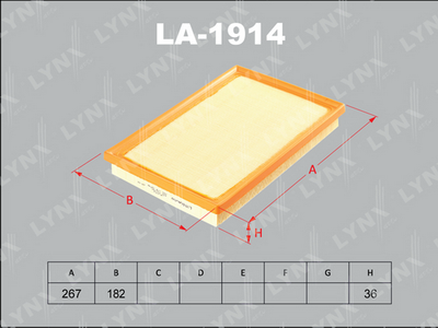 LYNXauto LA-1914 Воздушный фильтр  для LEXUS HS (Лексус Хс)