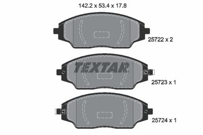 Комплект тормозных колодок, дисковый тормоз TEXTAR 2572201 для CHEVROLET COBALT