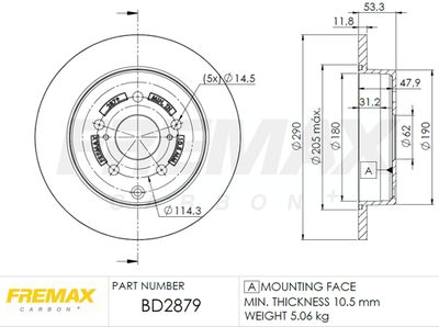 FREMAX BD-2879 Тормозные диски для IVECO TRAKKER AD 410T45, AT 410T45