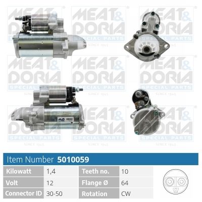 MEAT & DORIA 5010059 Стартер  для FIAT 500L (Фиат 500л)
