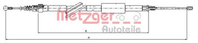 Тросик, cтояночный тормоз METZGER 10.7561 для AUDI TT