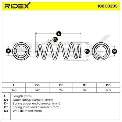 пружина за ходовата част RIDEX 188C0295