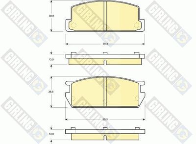 Комплект тормозных колодок, дисковый тормоз GIRLING 6102149 для ISUZU PIAZZA