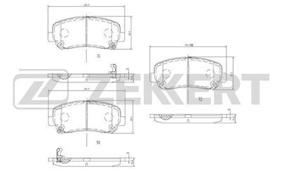 Комплект тормозных колодок, дисковый тормоз ZEKKERT BS-1000 для MAZDA CX-5