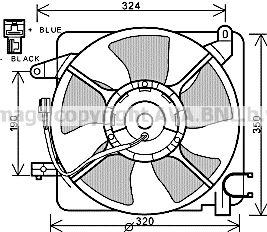 Вентилятор, охлаждение двигателя AVA QUALITY COOLING DW7519 для CHEVROLET SPARK