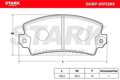 комплект спирачно феродо, дискови спирачки STARK SKBP-0011289