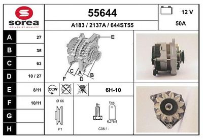 Генератор EAI 55644 для CITROËN C35