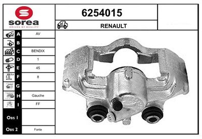 STARTCAR 6254015 Тормозной суппорт для RENAULT RAPID Автофургон / микроавтобус (F40_, G40_) 1.6 D (F404)
