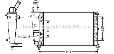 Радиатор, охлаждение двигателя AVA QUALITY COOLING LC2082 для LANCIA Y