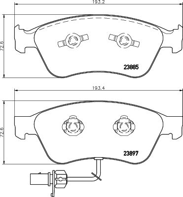Комплект тормозных колодок, дисковый тормоз 8DB 355 011-021