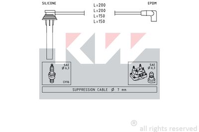 Комплект проводов зажигания KW 360 507 для CHRYSLER CIRRUS
