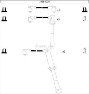 Комплект проводов зажигания NIPPARTS J5383038 для MAZDA XEDOS