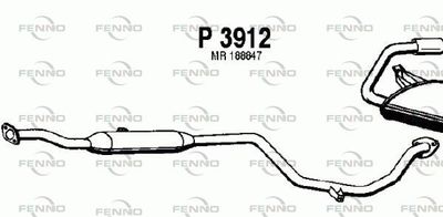 Средний глушитель выхлопных газов FENNO P3912 для MITSUBISHI COLT