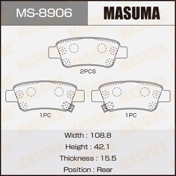 Комплект тормозных колодок MASUMA MS-8906 для HONDA CR-V