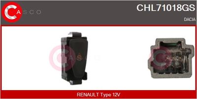 Vypínač výstražných blikačů CASCO CHL71018GS