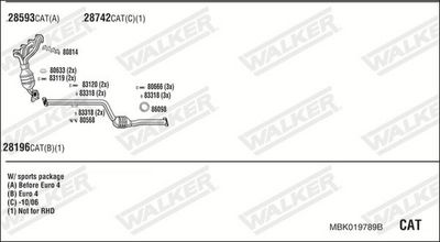 Изпускателна система WALKER MBK019789B