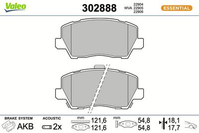 SET PLACUTE FRANA FRANA DISC VALEO 302888
