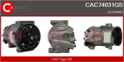 CASCO CAC74031GS Компрессор кондиционера  для ALFA ROMEO GIULIETTA (940_) 1.4 BiFuel (940FXA1A, 940FXT1A)