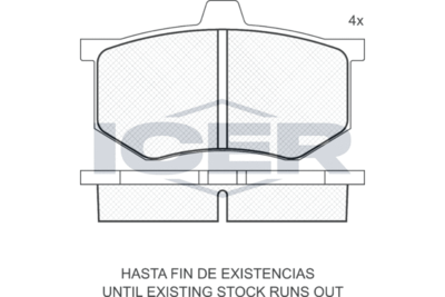 Комплект тормозных колодок, дисковый тормоз ICER 180184 для SEAT 127