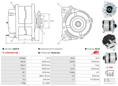 GENERATOR / ALTERNATOR AS-PL A9321S 5