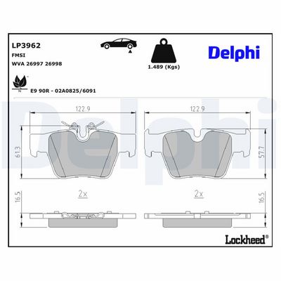 Remblokken set Achter , past: BMW 5 (G60, G90, G68), 5 (G61, G99), X3 (G45) 1.6H/2.0DH/2.0H 07.23-