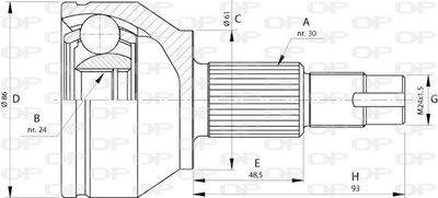 OPEN PARTS CVJ5720.10 ШРУС  для ALFA ROMEO 159 (939_) 1.8 MPI (939AXL1A)