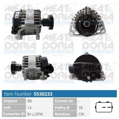 Генератор MEAT & DORIA 5530233 для FORD FIESTA