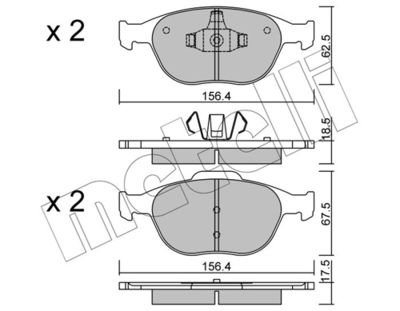 Комплект тормозных колодок, дисковый тормоз 22-0533-0