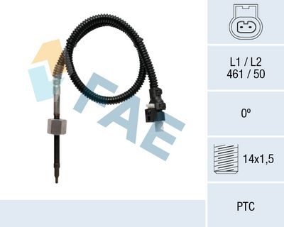 Jutiklis, išmetamųjų dujų temperatūra