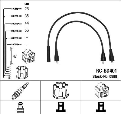 Комплект проводов зажигания NGK 0899 для SKODA RAPID