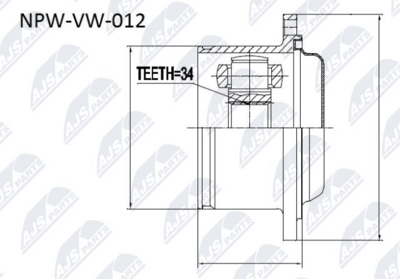 NTY NPW-VW-012 ШРУС  для VW GOLF III (1H1) 1.6