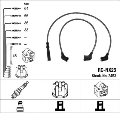 Комплект проводов зажигания NGK 3453 для NISSAN SUNNY