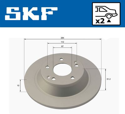 спирачен диск SKF VKBD 91363 S2