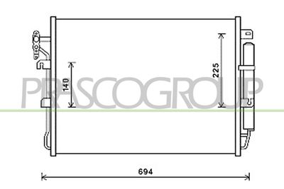 PRASCO LR800C001 Радиатор кондиционера  для LAND ROVER DISCOVERY III (L319) 2.7 TD 4x4