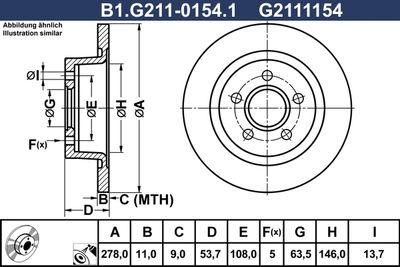GALFER B1.G211-0154.1 Тормозные диски для FORD TRANSIT CONNECT (P65_, P70_, P80_) 1.8 TDCi GALFER B1.G211-0154.1 Тормозные диски для FORD TRANSIT CONNECT (P65_, P70_, P80_) 1.8 TDCi