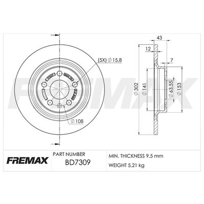 Bremžu diski FREMAX BD-7309