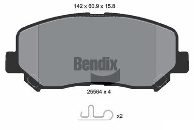 Комплект тормозных колодок, дисковый тормоз BENDIX Braking BPD1392 для MAZDA CX-5